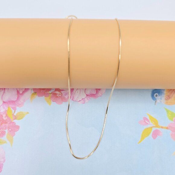 "Rose Gold Flat Snake Chain Necklace | 50cm Elegant Minimal Design, XPNL0115 - Picture 6 of 13